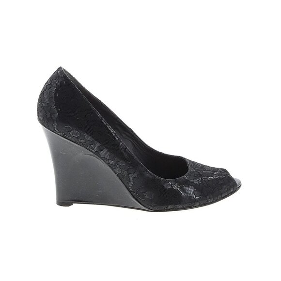 Thakoon Black Patent Lace Wedge HTF - Picture 1 of 9